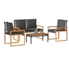 Image de Salon de Jardin avec Coussins 4 pcs, Sièges de Patio, Ensemble de Meubles, Mobilier de Terrasse Arrière-cour 365858