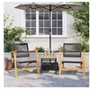 Image de Ensemble de Bistro 3 pcs, Chaises et Table de Patio, Meubles de Terrasse Arrière-cour Extérieur, Noir Résine Tressée 365866