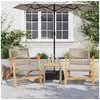 Image de Ensemble de Bistro 3 pcs, Chaises et Table de Patio, Meubles de Terrasse Arrière-cour Extérieur, Beige Résine Tressée 365867