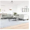 Image de Canape angle fixe 3 places en velours gris 77 x 182 x 74 cm