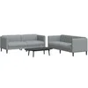 Image de Ensemble de canapés 2 pcs gris clair tissu