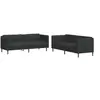 Image de Salon de jardin modulable bois massif noir 2 pieces