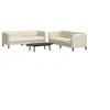 Image de Canape droit 3 places en tissu beige 76.5 x 176 x 74.5 cm