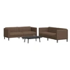 Image de Ensemble de canapés 2 pcs marron tissu