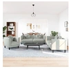 Image de 3-delige Loungeset met kussens fluweel lichtgrijs3209247
