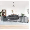 Image de 3-delige Loungeset met kussens fluweel donkergrijs3209248
