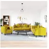 Image de 3-delige Loungeset met kussens fluweel geel3209253