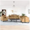 Image de 3-delige Loungeset met kussens fluweel bruin3209256