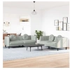 Image de Ensemble de canapés 2 pcs avec coussins gris clair velours