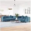 Image de Ensemble de canapés 2 pcs avec coussins bleu velours3209265