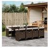Image de Ensemble à Manger de Jardin avec Coussins 9 pcs, Table et Chaises à Dossier Rabattable, Meubles d'Extérieur Patio 3210561