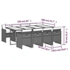 Image de Ensemble à manger de jardin et coussins 9 pcs mélange beige 3210564
