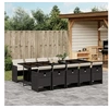 Image de Ensemble à manger de jardin 11 pcs coussins noir résine tressée 3210570