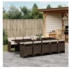 Image de Ensemble à manger de jardin et coussins 11 pcs marron rotin 3210573