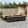 Image de Ensemble à manger de jardin avec coussins 13 pcs marron rotin 3210585