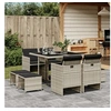 Image de Ensemble à Manger de Jardin avec Coussins 9 pcs, Chaises et Table de Patio, Meubles de Terrasse Extérieur, Gris Clair 3210599