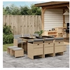 Image de Salon de jardin Vidaxl rotin beige 11 pieces