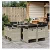 Image de Ensemble à Manger de Jardin avec Coussins 9 pcs, Chaises et Table de Patio, Meubles de Terrasse Extérieur, Gris Clair 3210659