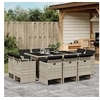 Image de Ensemble à Manger de Jardin avec Coussins 11 pcs, Chaises et Table de Patio, Meubles de Terrasse Extérieur, Gris 3210671