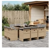 Image de Ensemble à manger de jardin et coussins 11 pcs mélange beige 3210672