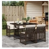 Image de Ensemble à manger de jardin 5 pcs et coussins marron poly rotin 3210717