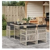 Image de Ensemble à manger de jardin et coussins 5 pcs gris clair rotin 3210719