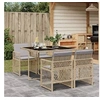 Image de Ensemble à manger de jardin avec coussins 5pcs Beige poly rotin 3210720