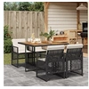 Image de Ensemble à manger de jardin coussins 5pcs noir résine tressée 3210723