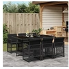 Image de Ensemble à manger de jardin coussins 7 pcs noir résine tressée 3210727