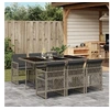 Image de Ensemble à manger de jardin et coussins 7 pcs gris rotin 3210728