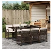 Image de Ensemble à manger de jardin et coussins 7 pcs marron rotin 3210729