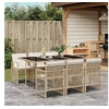 Image de Ensemble à manger de jardin et coussins 7 pcs beige poly rotin 3210730