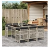 Image de Ensemble à manger de jardin et coussins 7 pcs gris clair rotin 3210731