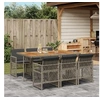 Image de Ensemble à manger de jardin et coussins 7 pcs gris rotin 3210734