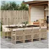 Image de Ensemble à manger de jardin et coussins 9 pcs beige Poly rotin 3210742