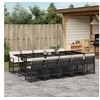 Image de Ensemble à manger de jardin 11 pcs coussins noir résine tressée 3210750