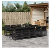 Image de Ensemble à manger de jardin 11 pcs coussins noir résine tressée 3210751