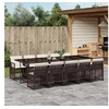 Image de Ensemble à manger de jardin et coussins 11 pcs marron rotin 3210753