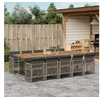Image de Ensemble à manger de jardin 11pcs avec coussins gris poly rotin 3210758