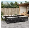 Image de Ensemble à manger de jardin 13 pcs coussins noir résine tressée 3210762