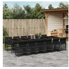 Image de Ensemble à manger de jardin 13 pcs coussins noir résine tressée 3210763