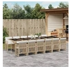 Image de Ensemble à manger de jardin et coussins 13 pcs beige 3210766