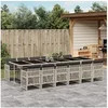 Image de Ensemble à manger de jardin et coussins 13 pcs gris clair rotin 3210767