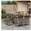 Image de Ensemble à manger de jardin 9 pcs coussins gris résine tressée, ensemble à manger d'extérieur, meuble à manger de 3210776