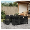 Image de Ensemble à manger de jardin 11 pcs coussins noir résine tressée, ensemble à manger d'extérieur, meuble à manger de 3210787