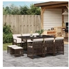 Image de Ensemble à manger de jardin et coussins 11 pcs marron rotin, ensemble à manger d'extérieur, meuble à manger de 3210789