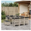 Image de Ensemble à manger de jardin 11pcs avec coussins gris poly rotin, ensemble à manger d'extérieur, meuble à manger de 3210791