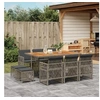 Image de Ensemble à manger de jardin 11pcs avec coussins gris poly rotin, ensemble à manger d'extérieur, meuble à manger de 3210794