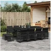 Image de Ensemble à manger de jardin 13 pcs coussins noir résine tressée, ensemble à manger d'extérieur, meuble à manger de 3210799
