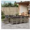 Image de Ensemble à manger de jardin coussins 13 pcs gris résine tressée, ensemble à manger d'extérieur, meuble à manger de 3210800